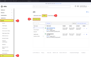 Create API Token via admin console